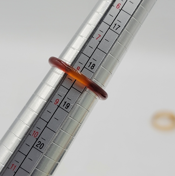 Gold tone Heart and faux Amber Rings Set of 2 Size 9 - Picture 7 of 8